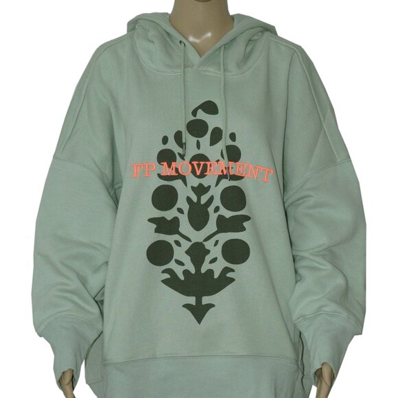 Free People Sprint To The Finish Logo Hoodie Oversized Hi Low Pockets Jacket XS - Picture 8 of 9